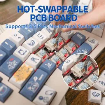 EPOMAKER CIDOO ABM066 Alice-Layout Mechanical Keyboard with TFT-LCD Screen and Knob, VIA-programmable, Hot Swappable 3 Modes(Bluetooth/2.4G/USB-C) Gaming Keyboard (Cream White, Silent Blue Switch)