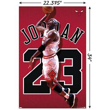 Trends International Michael Jordan - Jersey Wall Poster, 22.375" x 34", Unframed Version