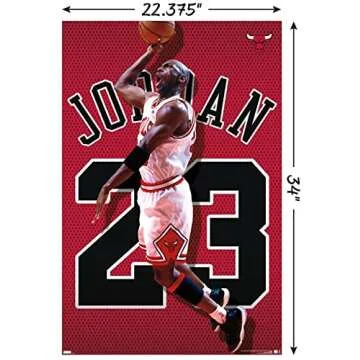 Trends International Michael Jordan - Jersey Wall Poster, 22.375" x 34", Unframed Version