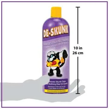 De-Skunk Odor Destroying Shampoo for Dogs, 32 oz. – Formulated with Powerful De-Greasers, Skunk Odor Remover for Pets, Carpet, Furniture and More – Removes Skunk Smell Fast