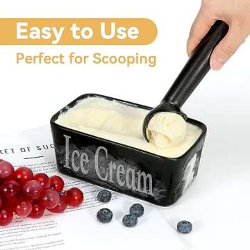 Ice Cream Scoop,7 inches Nonstick Anti-Freeze One Piece Aluminum Scooper Spoon, Heavy Duty Durable D...