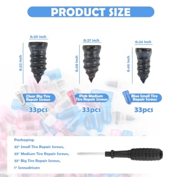 VKQTS 100PCS Tire Repair Kit - Quick Tire Screw Plug Solutions