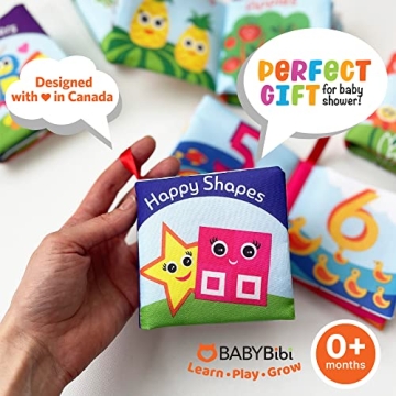 Soft Cloth Books for Babies - Set of 6 Interactive Learning Tools