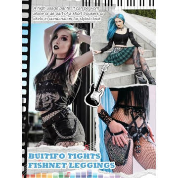 Buitifo Women Sexy Tights Fishnet Opening Leggings