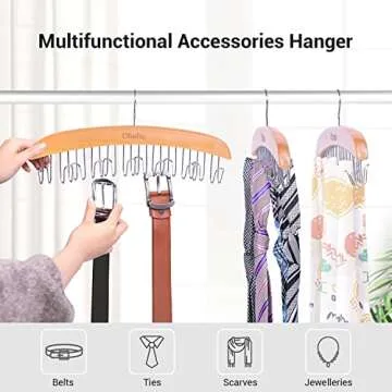 Ohuhu Belt Hanger Organizer - 12 Hooks for Stylish Storage