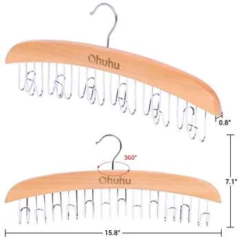 Ohuhu Belt Hanger Organizer - 12 Hooks for Stylish Storage