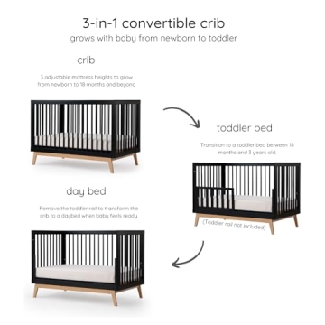 Dadada Soho Baby Crib - Eco-Friendly 3-in-1 Convertible Design
