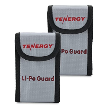 Tenergy 2 Pack, Fire Retardant Lipo Bags, Battery Bags for Charging and Storage, 5.5x3.5x2 inches Ea...