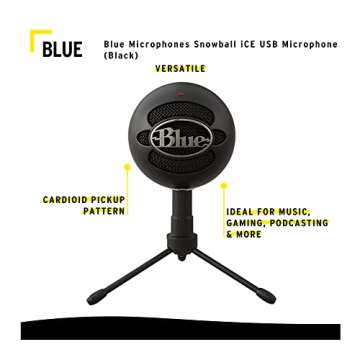 Blue Snowball iCE Microphone Bundle with Boom Arm & Filter