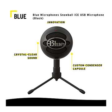 Blue Snowball iCE Microphone Bundle with Boom Arm & Filter