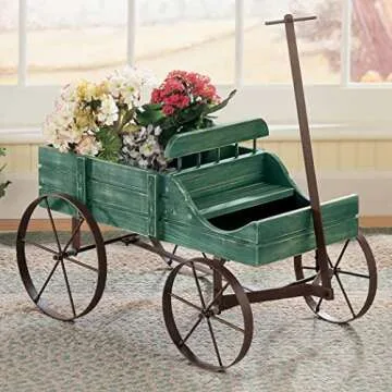 Collections Etc Amish Wagon Decorative Planter for Garden
