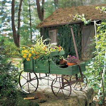Collections Etc Amish Wagon Decorative Planter for Garden