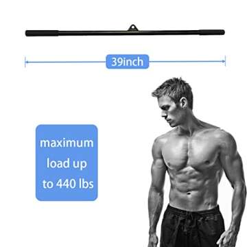 Jdiano LAT Pulldown Bar Cable Machine Attachment for Gym, Fitness, Muscle Building, Body Training and Strength Workout