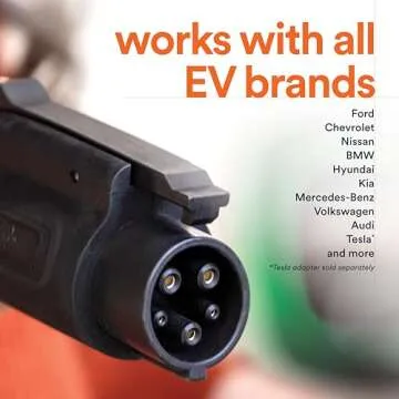 Generac Electric Vehicle (EV) Charger Level 2 Plus, 48 AMP - Quick Charge, Ultra Compact with 25 ft Cable - WiFi & Bluetooth App Management - Alexa & Google Home Comptabile - Energy Star/UL Certified