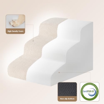 EHEYCIGA Curved Dog Stairs for Small Pets 15.7" H