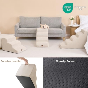 EHEYCIGA Curved Dog Stairs for Small Pets 15.7" H