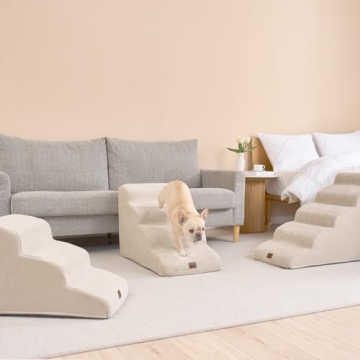 EHEYCIGA Curved Dog Stairs for Small Pets 15.7" H