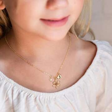 IEFLIFE Heart Initial A Necklace - Dainty Flower Girl Proposal Letter Necklace Gifts from Bride