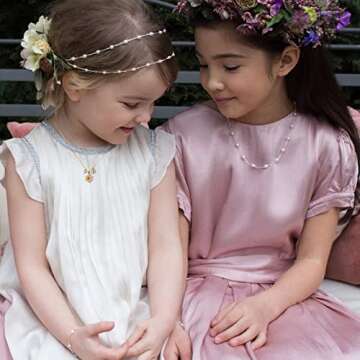 IEFLIFE Heart Initial A Necklace - Dainty Flower Girl Proposal Letter Necklace Gifts from Bride