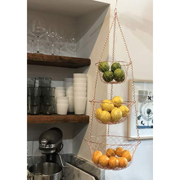 Fox Run Copper Hanging Fruit Baskets - Stylish & Functional