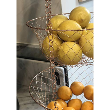 Fox Run Copper Hanging Fruit Baskets - Stylish & Functional