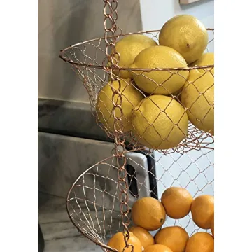 Fox Run Copper Hanging Fruit Baskets - Stylish & Functional