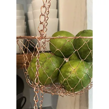 Fox Run Copper Hanging Fruit Baskets - Stylish & Functional