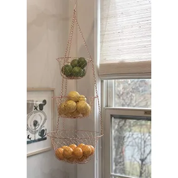 Fox Run Copper Hanging Fruit Baskets - Stylish & Functional