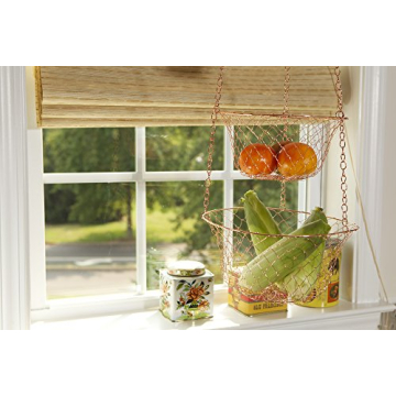 Fox Run Copper Hanging Fruit Baskets - Stylish & Functional
