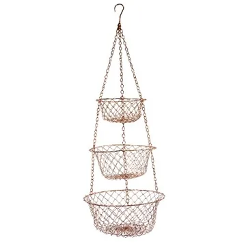 Fox Run Copper Hanging Fruit Baskets - Stylish & Functional