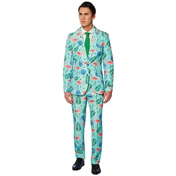 Tropical Flamingo Suit for Men - Vibrant Style for Parties