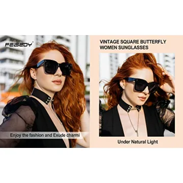 FEISEDY Vintage Butterfly Sunglasses UV 400 Protection