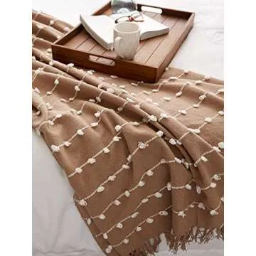 DII Woven Loop Throw Collection, 50x60, Stone