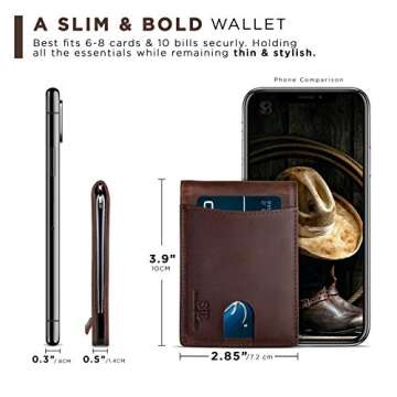SERMAN BRANDS RFID Blocking Slim Leather Wallet for Men