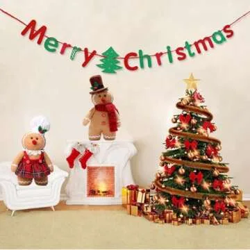 VISTABLUE Gingerbread Plush Toy, Soft Stuffed Gingerbread Man, Christmas Decoration, Unisex Stuffed Animal, 6.7 x 2 x 11.8 inches, Men's Style