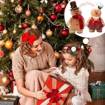 VISTABLUE Gingerbread Plush Toy, Soft Stuffed Gingerbread Man, Christmas Decoration, Unisex Stuffed Animal, 6.7 x 2 x 11.8 inches, Men's Style