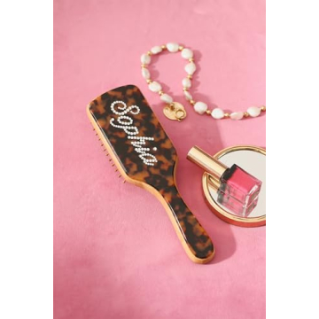 Custom Rhinestone Name Hairbrush Anti-Static Scalp Massage