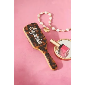 Custom Rhinestone Name Hairbrush Anti-Static Scalp Massage