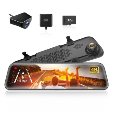 4K Mirror Dash Cam with Dual Cameras & Parking Assistance