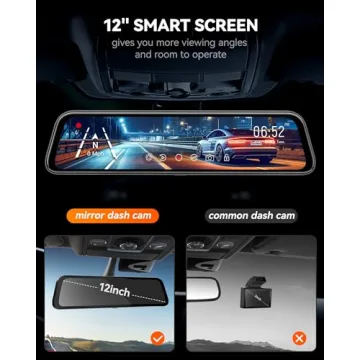 4K Mirror Dash Cam with Dual Cameras & Parking Assistance
