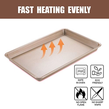 JOHO BAKING Nonstick Cookie Sheet Set for Baking All Ages