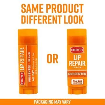 O'Keeffe's Unscented Lip Repair Lip Balm for Dry, Cracked Lips, Stick, (Pack of 6)