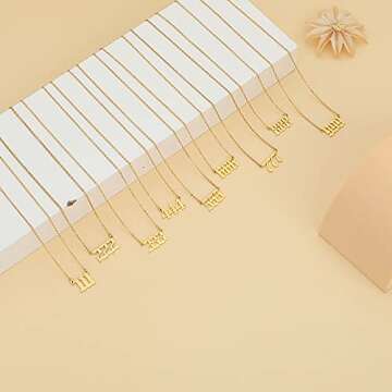 Angel Number 111 Choker Necklace Numerology Jewelry for Women Gold Tone