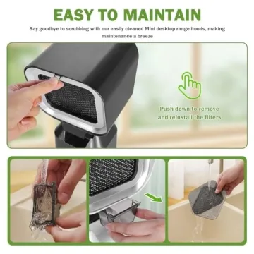 Portable Mini Range Hood with 2 Speed Control