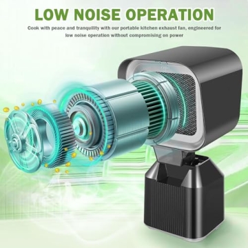Portable Mini Range Hood with 2 Speed Control