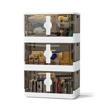 FUNLAX Collapsible Storage Bins with Wheels 3 Pack - Space-Saving & Easy Transport