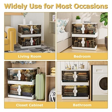 FUNLAX Collapsible Storage Bins Wheels 3 Pack Organizer