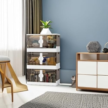 FUNLAX Collapsible Storage Bins Wheels 3 Pack Organizer