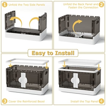 FUNLAX Collapsible Storage Bins Wheels 3 Pack Organizer