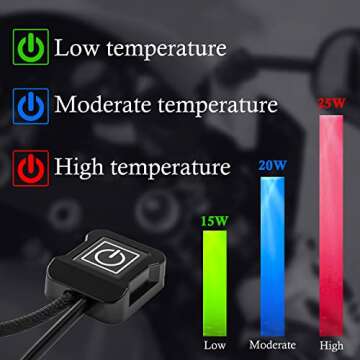 BATIGE 12V Motorcycle Heating Handle Cover Intelligent Three Speed Temperature Adjustment Handlebar ...
